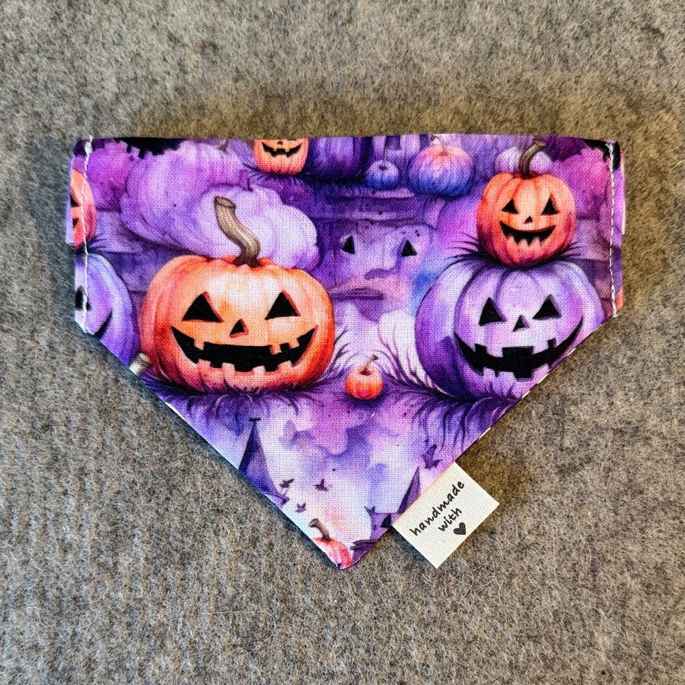 Halloween Pumpkin Scrunchie Dog Bandana